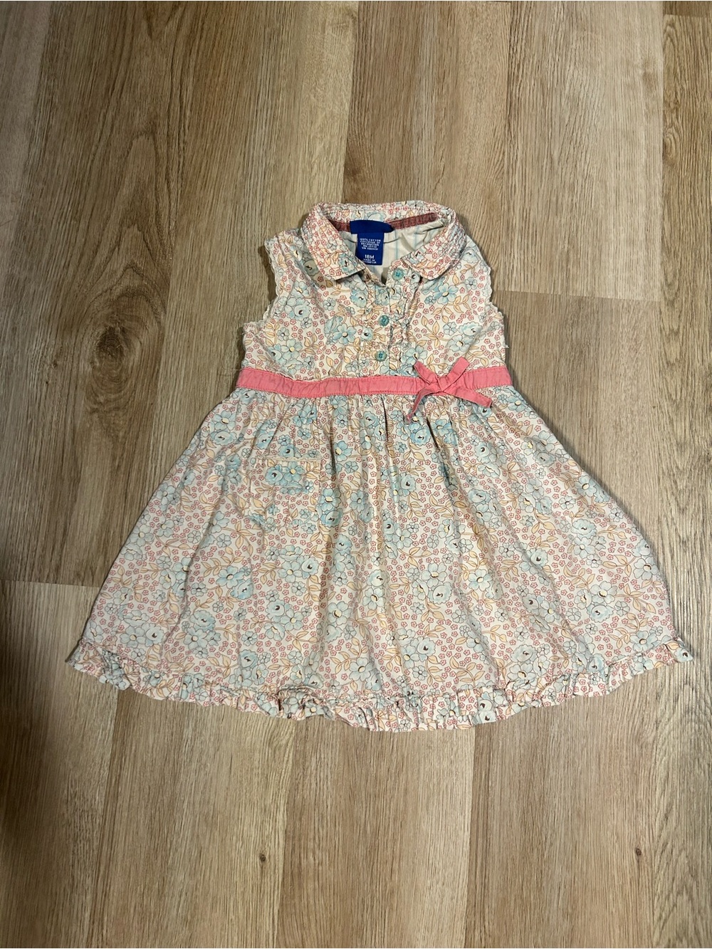 OshKosh B'gosh Pink Floral Sleeveless Dress with Bow Waistband